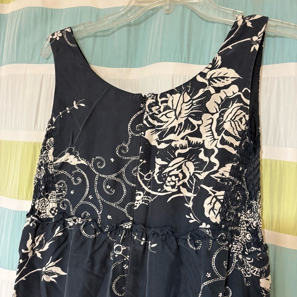 Garnet Hill Silk Floral Sleeveless Dress Midi Length Sz 6 - Picture 9 of 10
